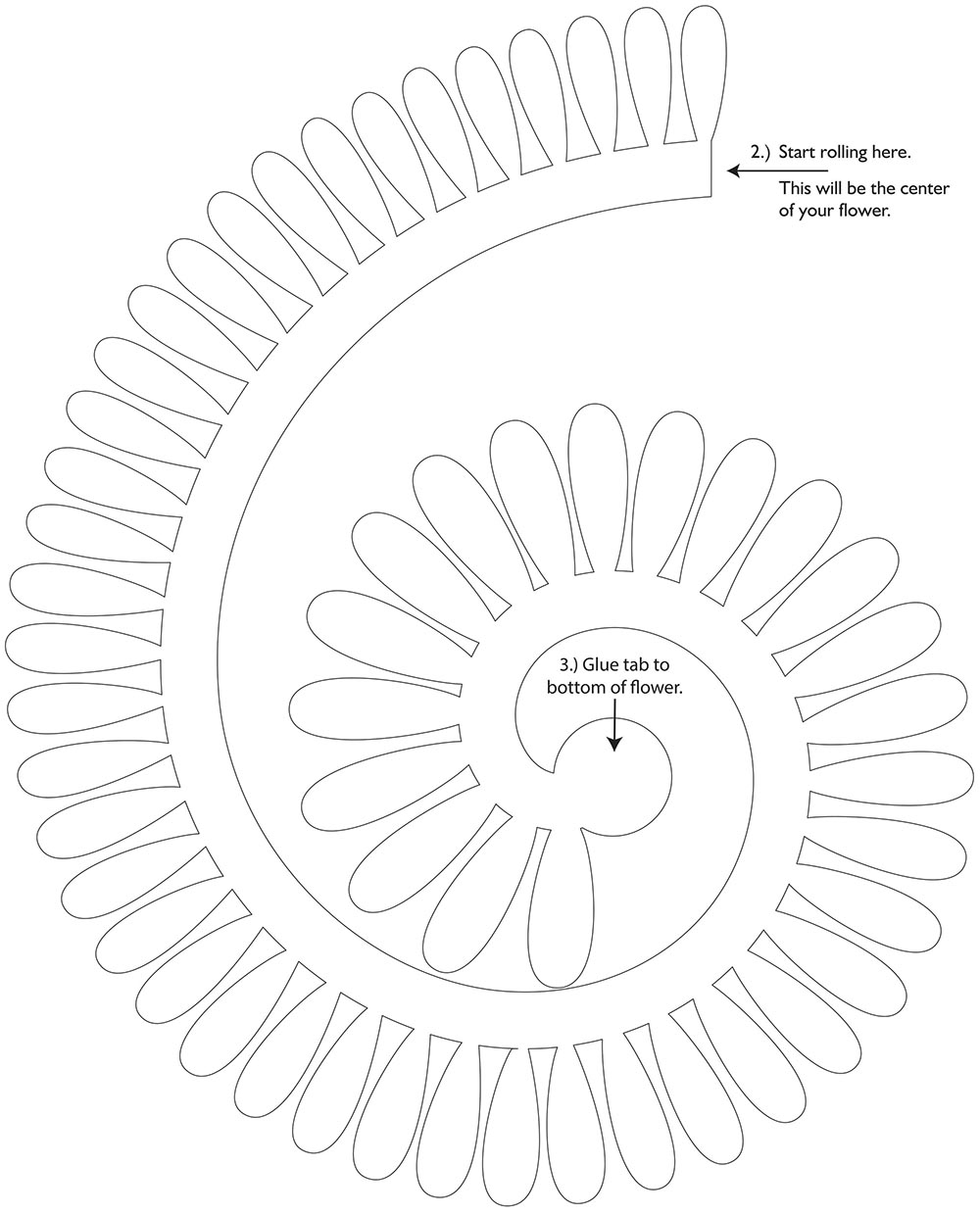 printable rolled paper flower template