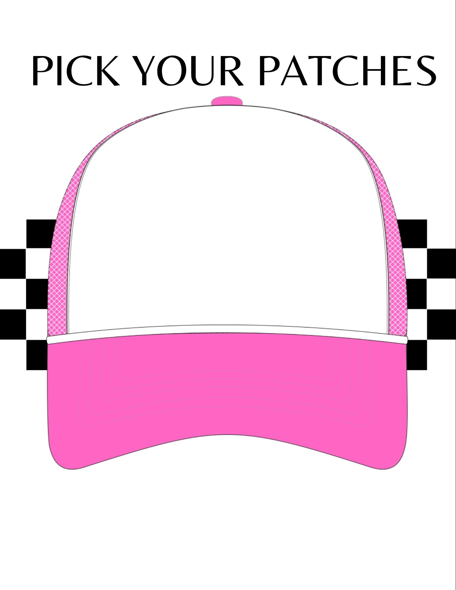 Trucker Hat Design Template For Trucker Hat Bar Pink Design Patch Layout Printable Etsy