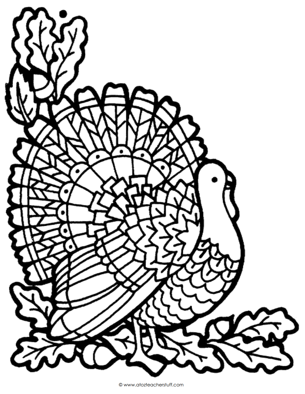 Turkey Coloring Page A To Z Teacher Stuff Printable Pages And Worksheets