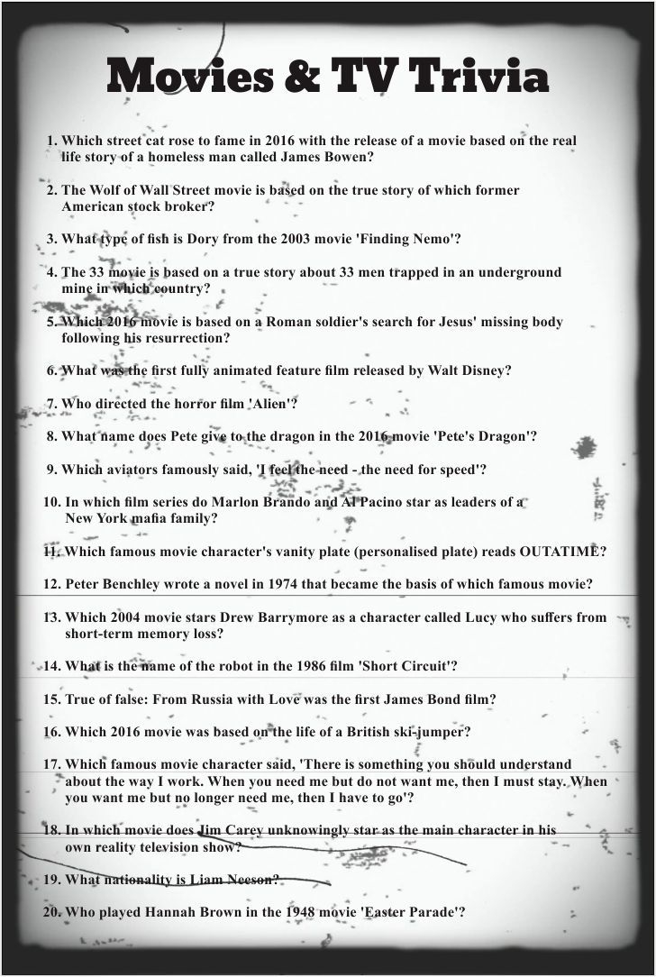 TV Trivia Games 6 Free PDF Printables Printablee TV Trivia Games 6 Free PDF Printables Printablee