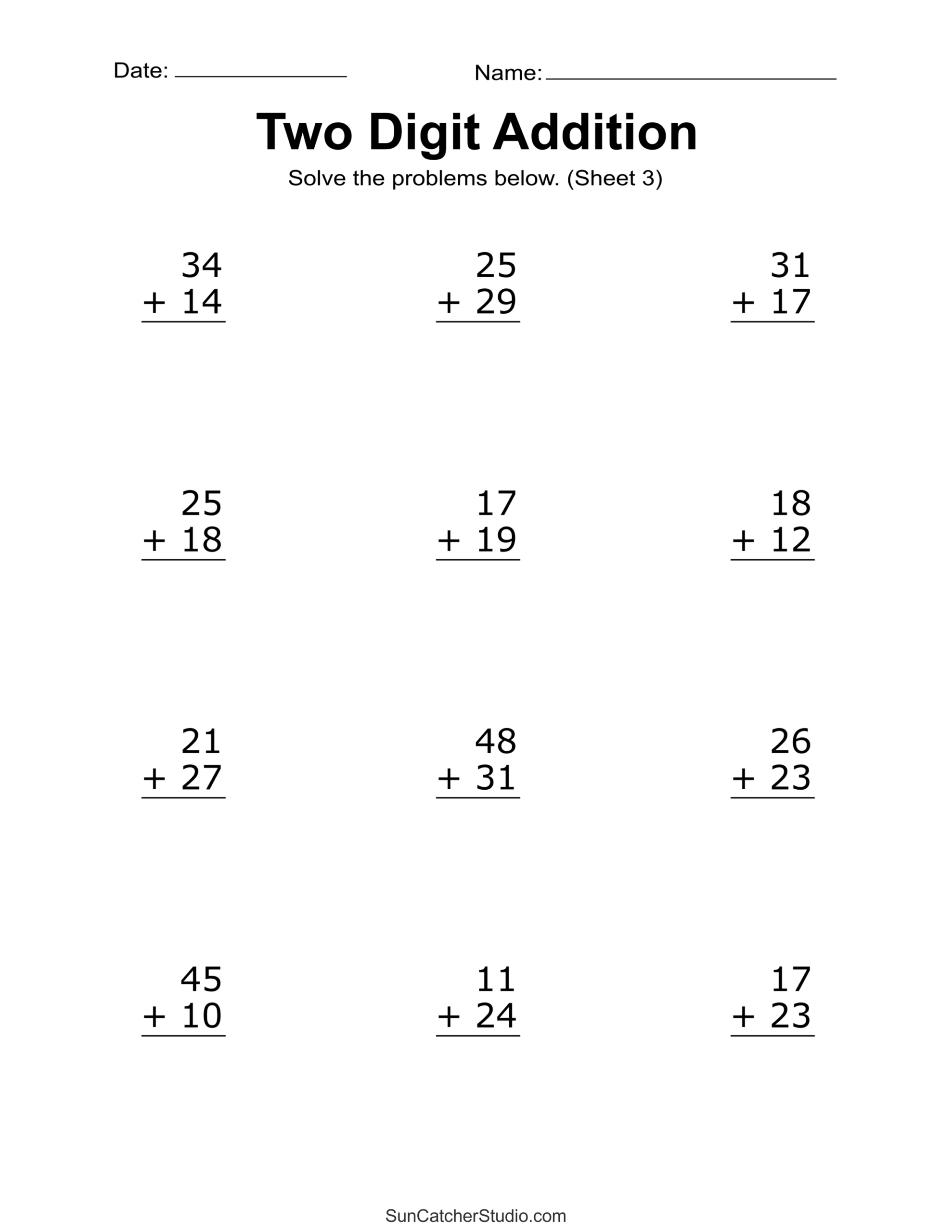 printable addition and subtraction worksheets