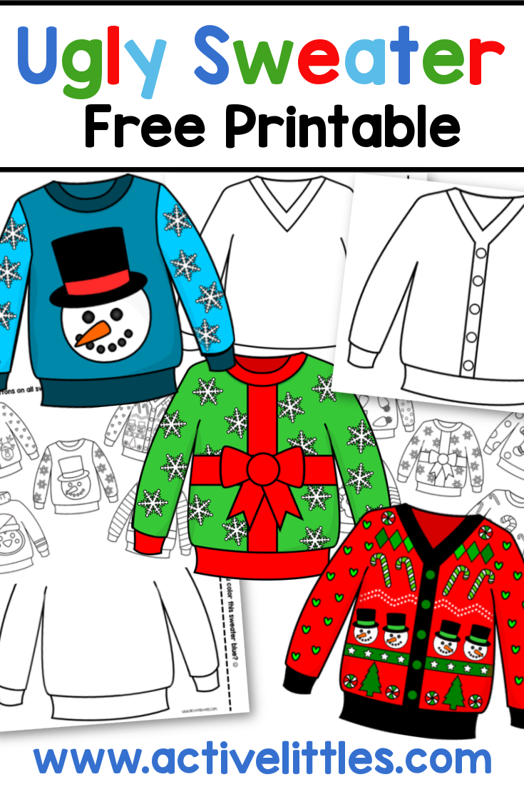 Ugly Sweater Free Printable For Toddlers And Preschool Active Littles
