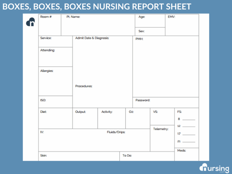 Ultimate Nursing Report Sheet Database Free Downloads