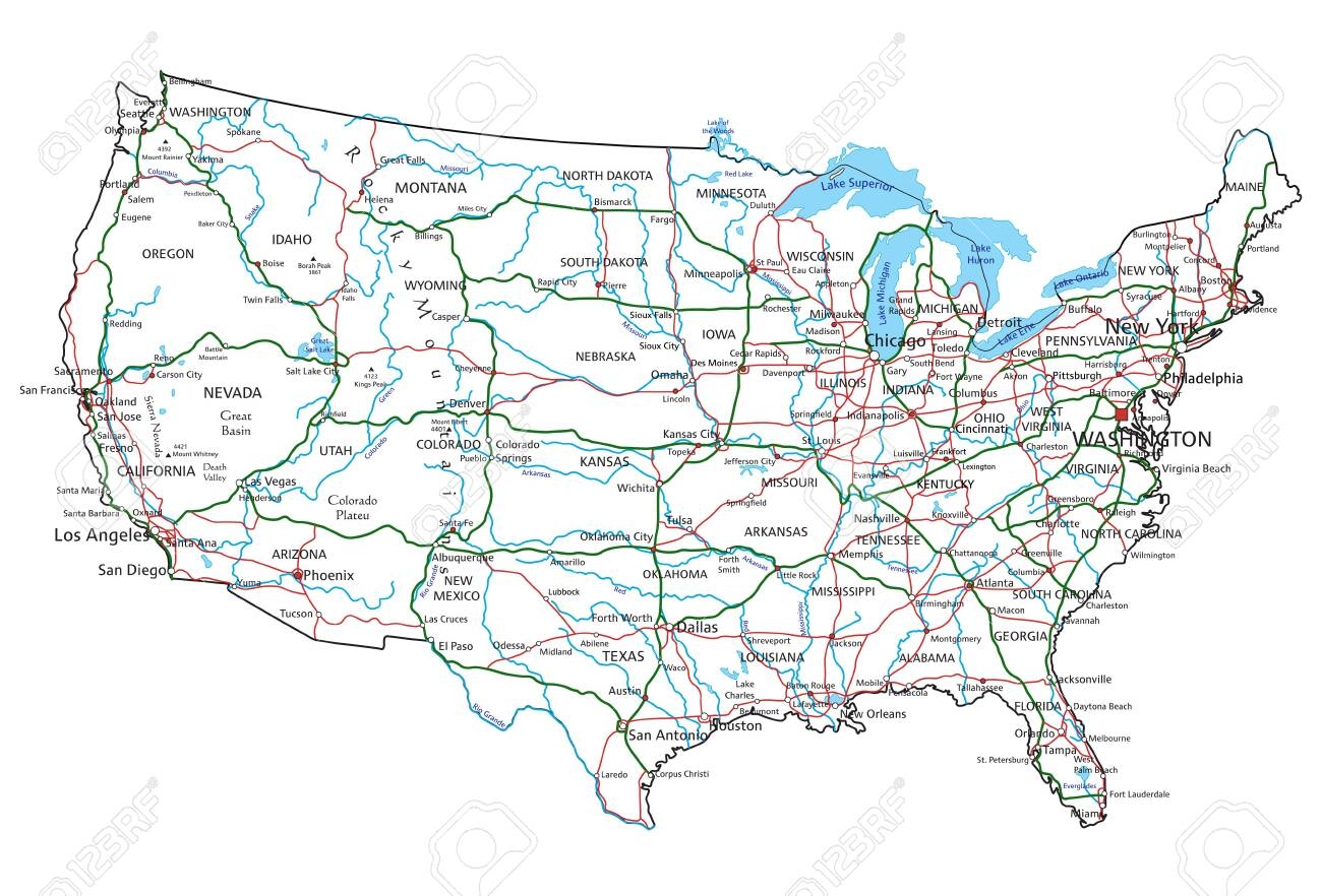 united states road map printable