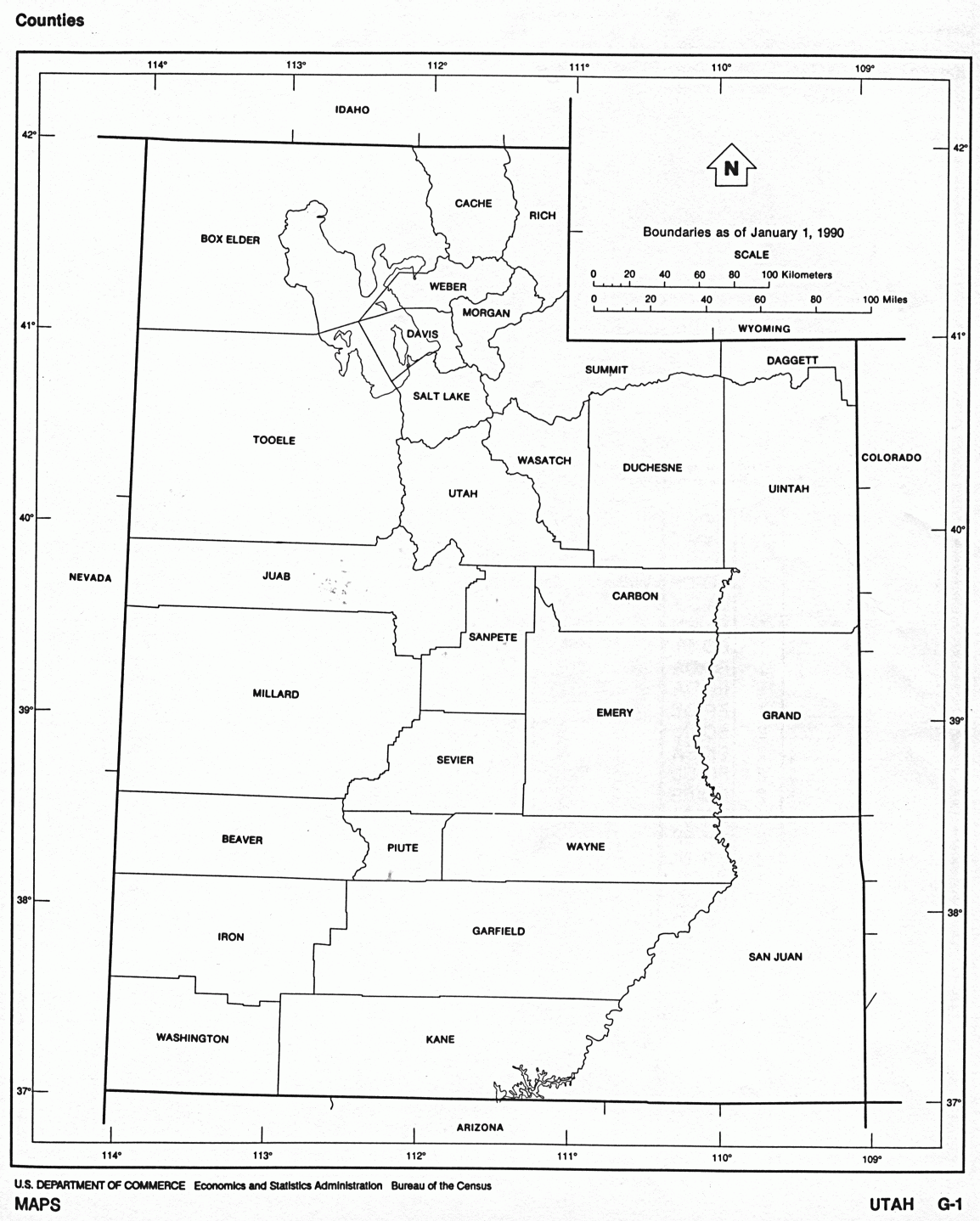 printable map of utah