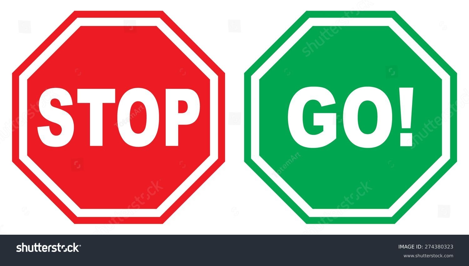 Vector Illustration Sign Stop Go Stock Vector Royalty Free 274380323 Shutterstock
