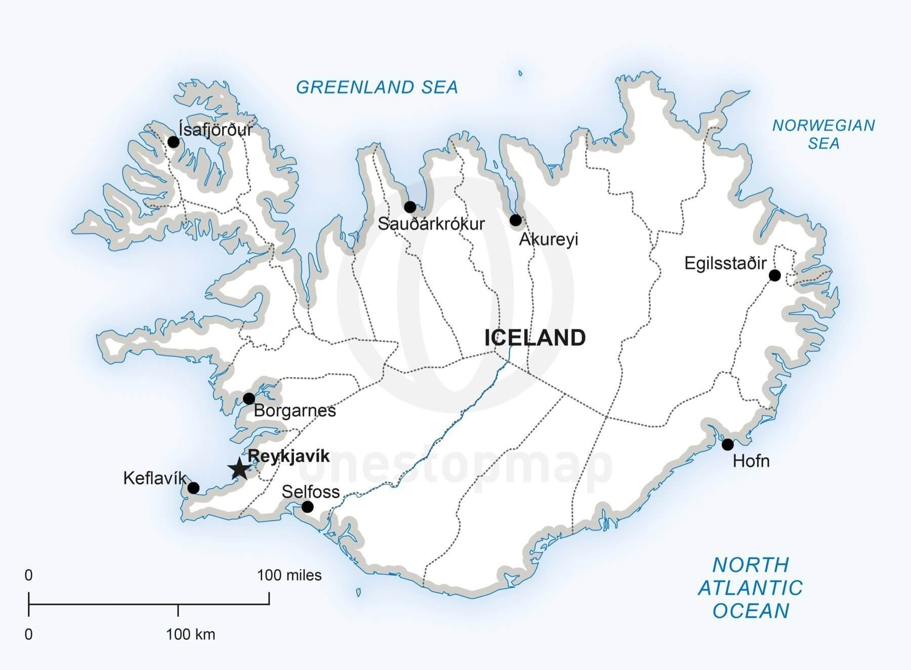 iceland printable map