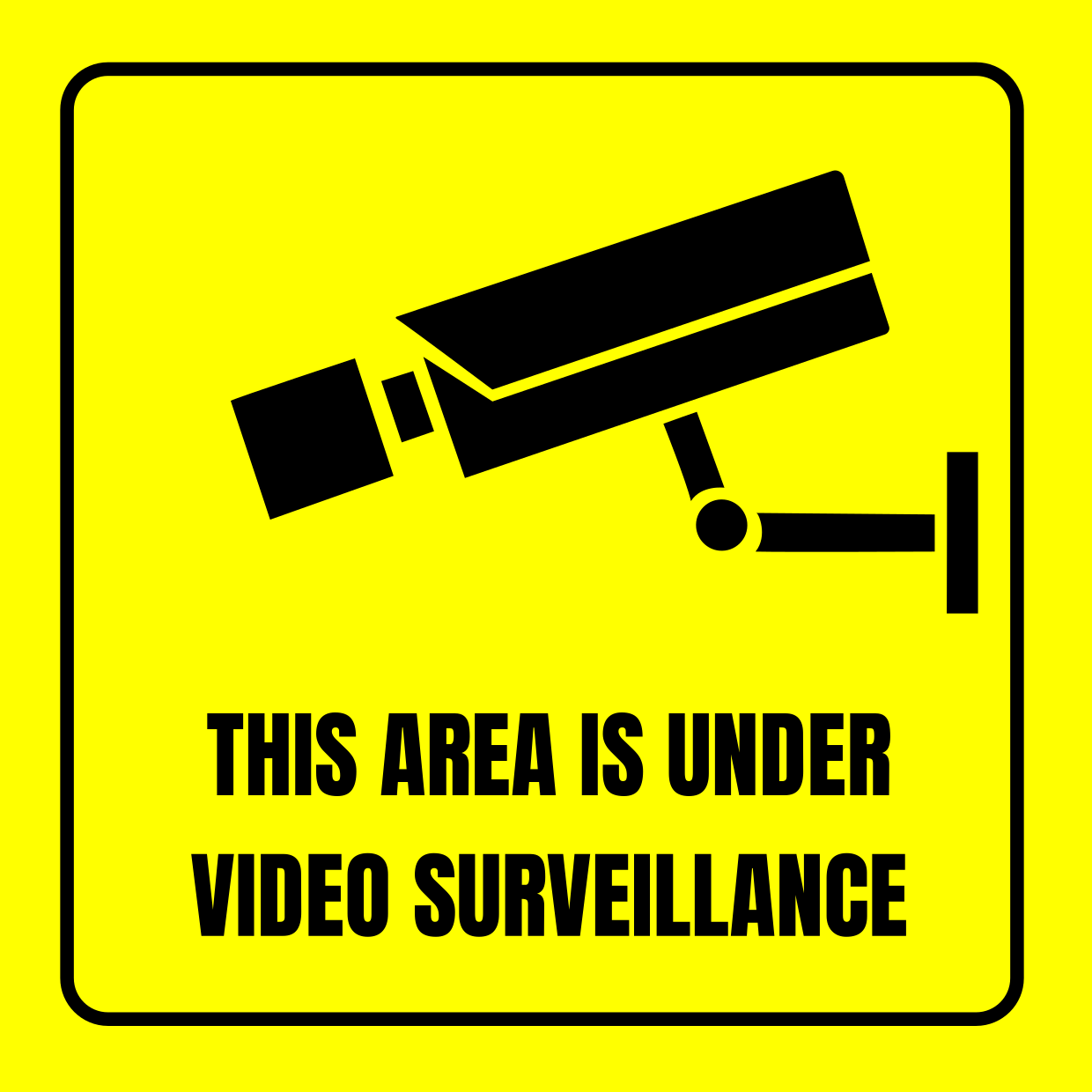 Video Surveillance Camera Symbol Public Safety Template Square Signs