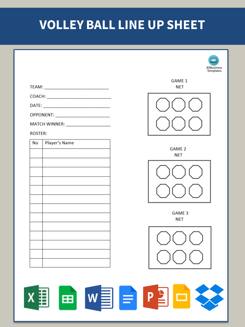 printable volleyball lineup sheet