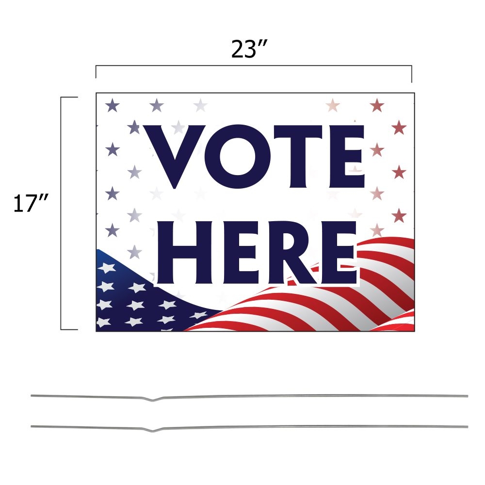 Vote Here Yard Sign Free Shipping Tex Visions