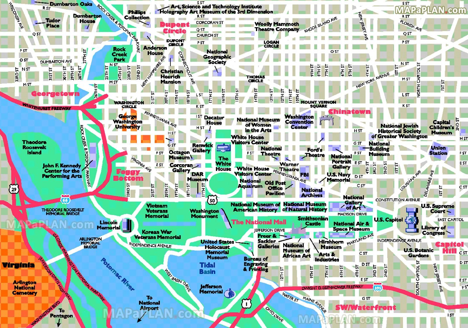 dc tourist map printable