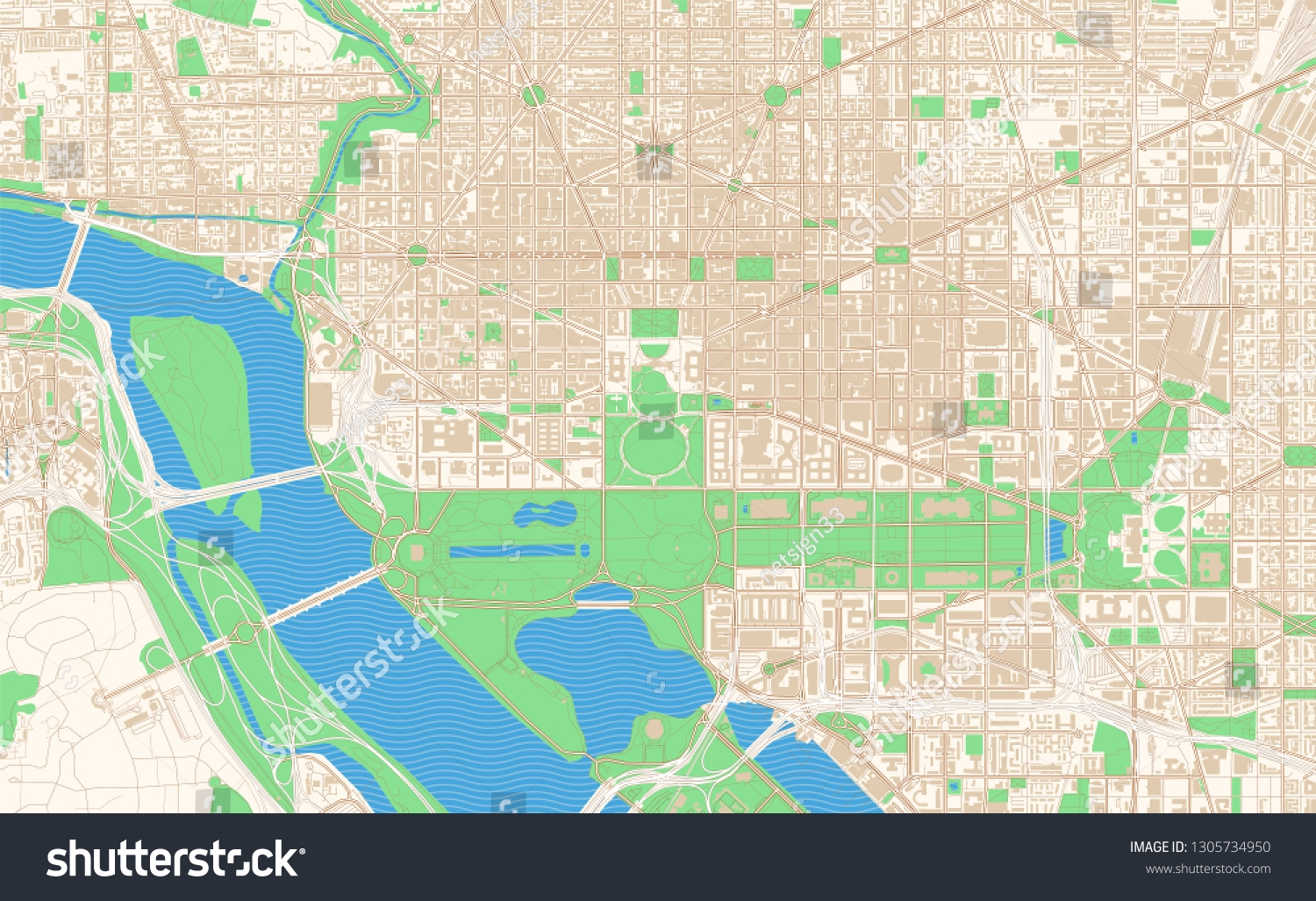 washington dc city map printable