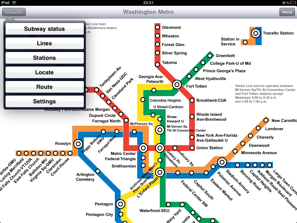 Washington Metro Application For IPad