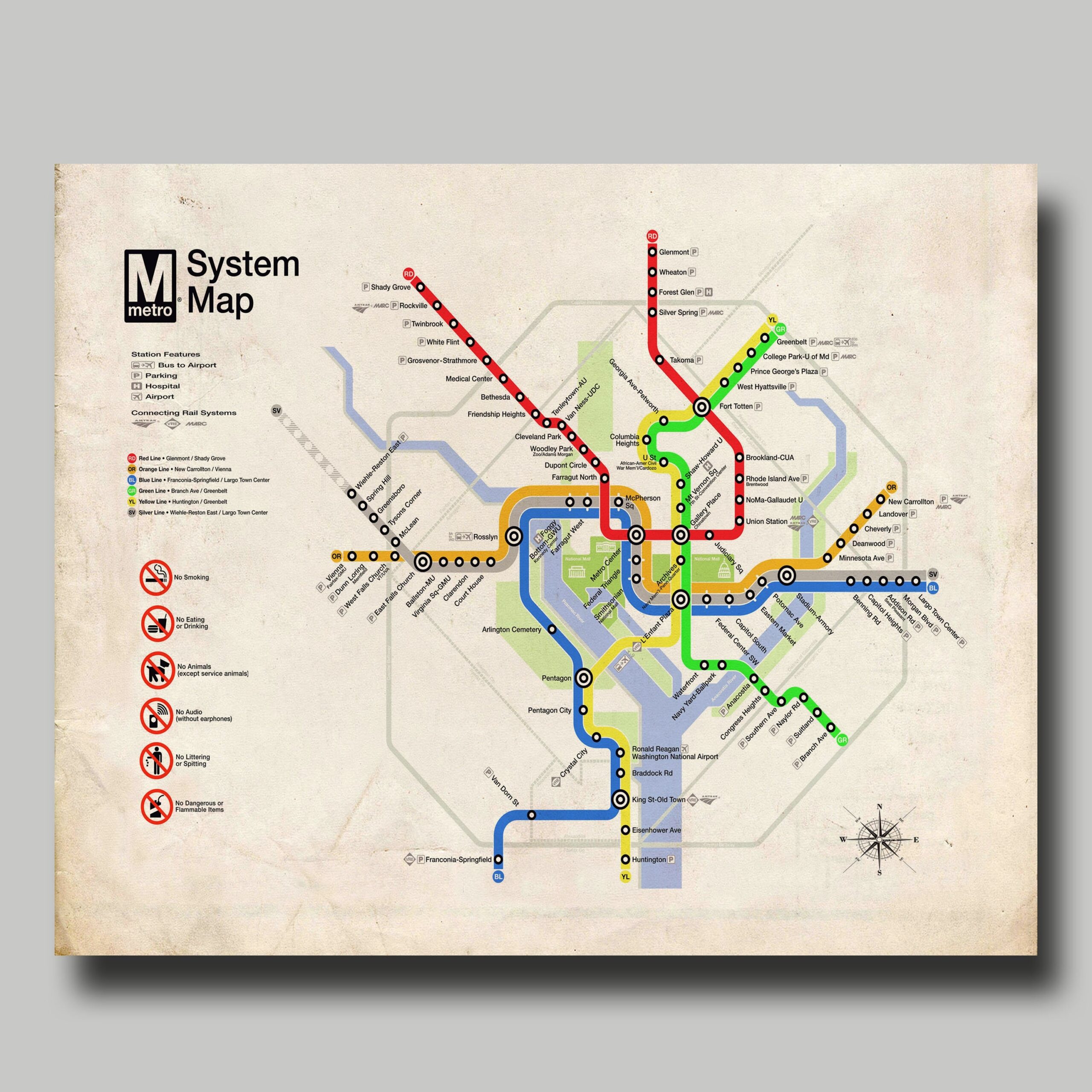 washington metro map printable