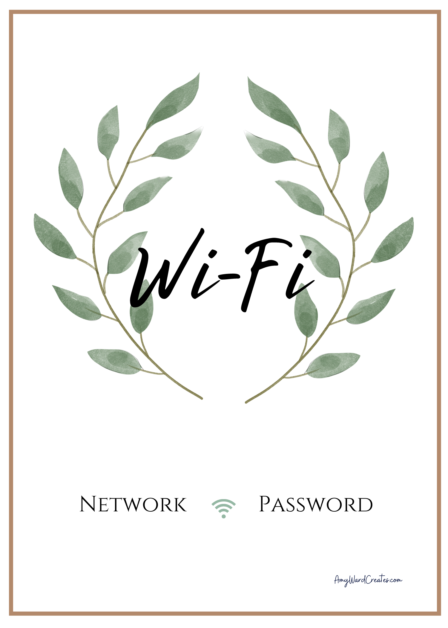 WiFi Password Signs For FREE Amy Ward Creates