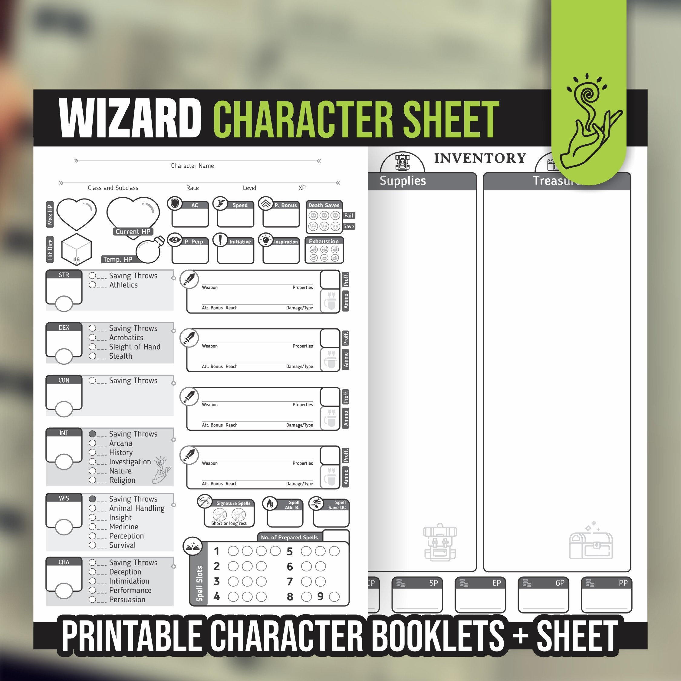 dnd character sheet printable
