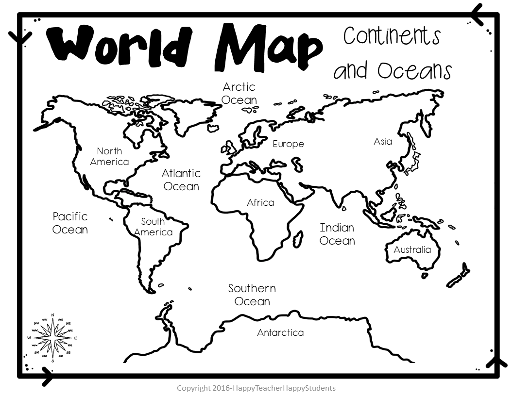 map of the continents printable