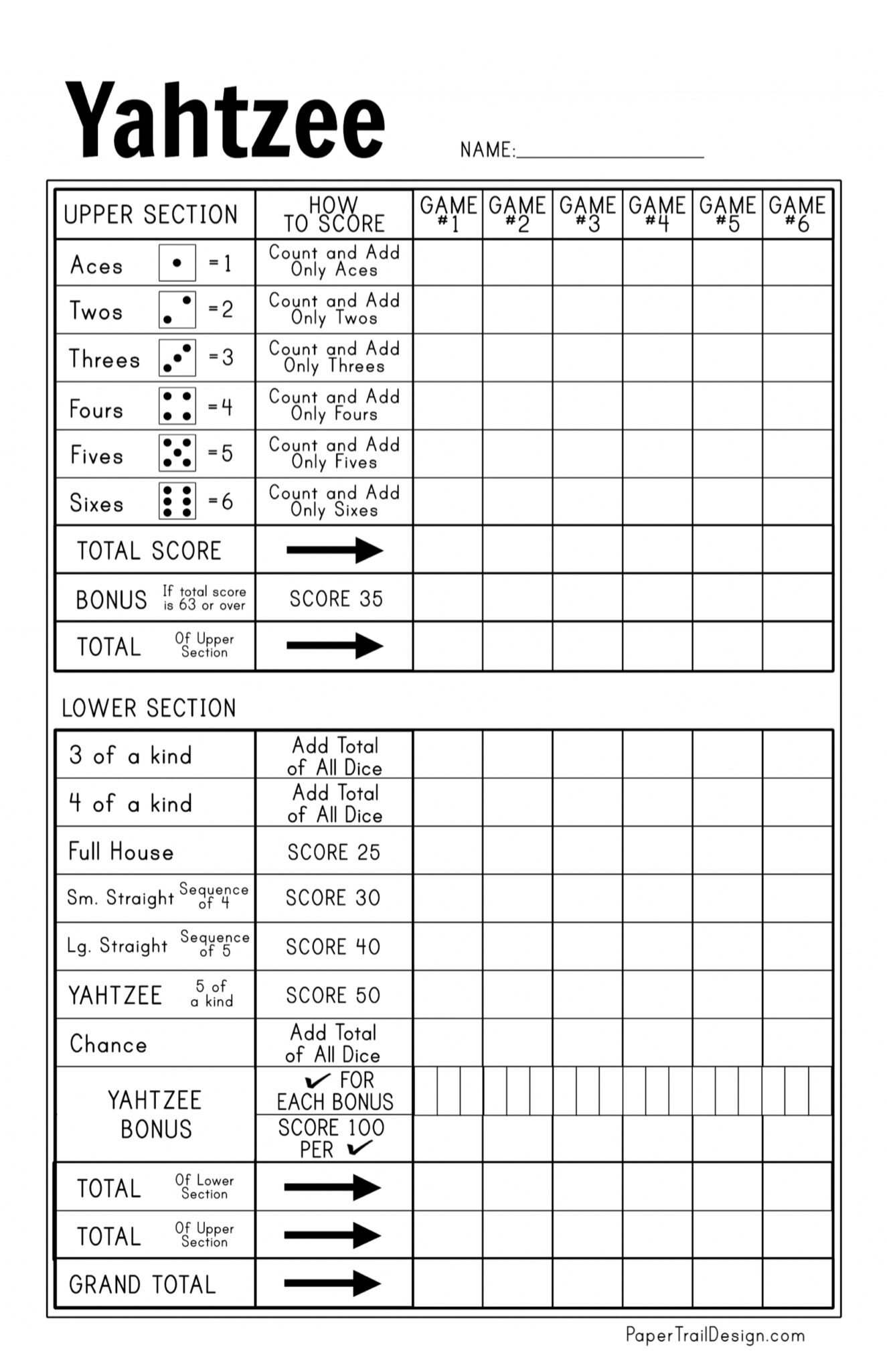 Yahtzee Score Sheets JOY FOR ALL Yahtzee Slots Game Senior Friendly Dice Slot Machine Yahtzee Words