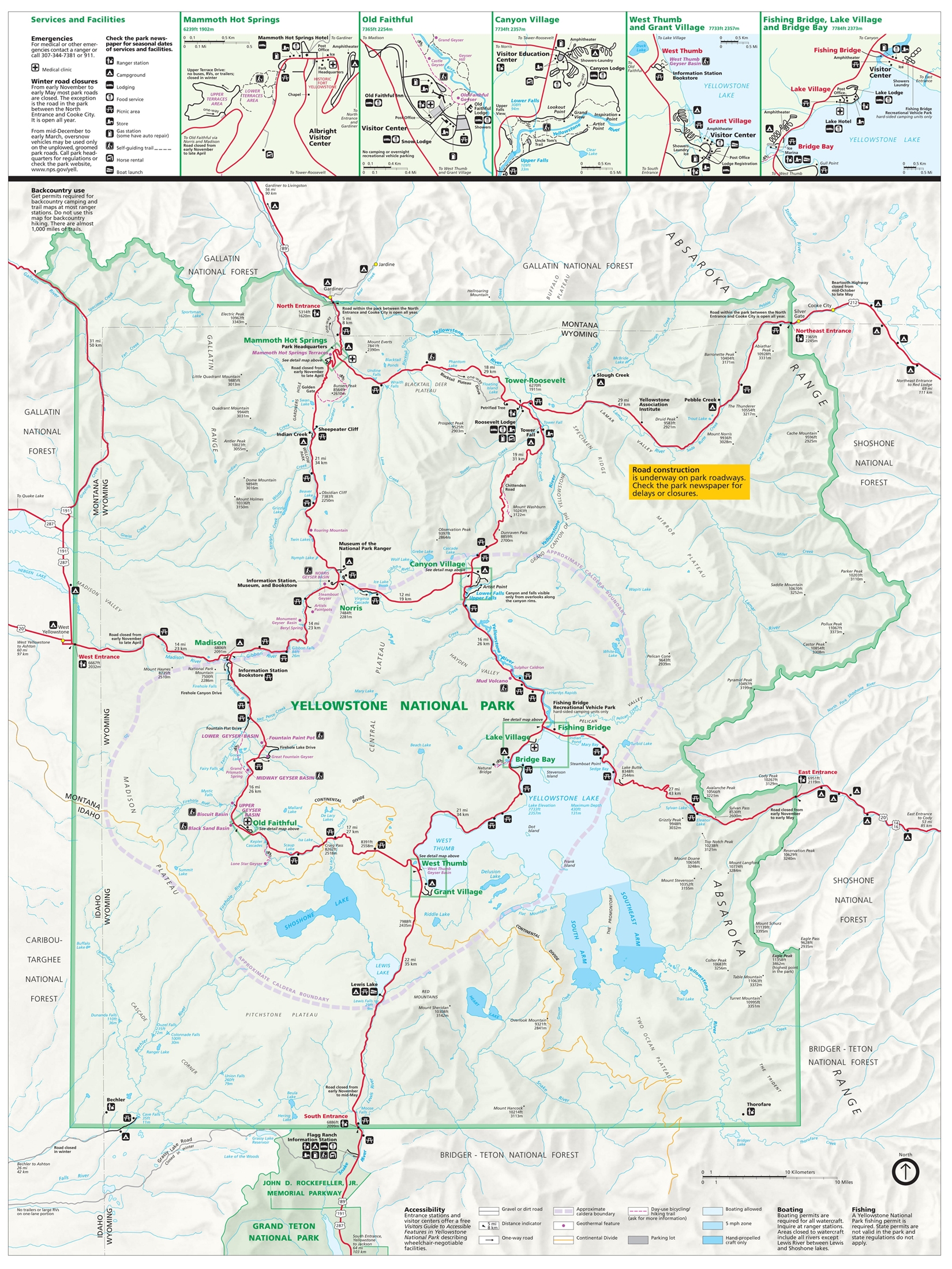 Yellowstone National Park Tourist Map Yellowstone Up Close And Personal