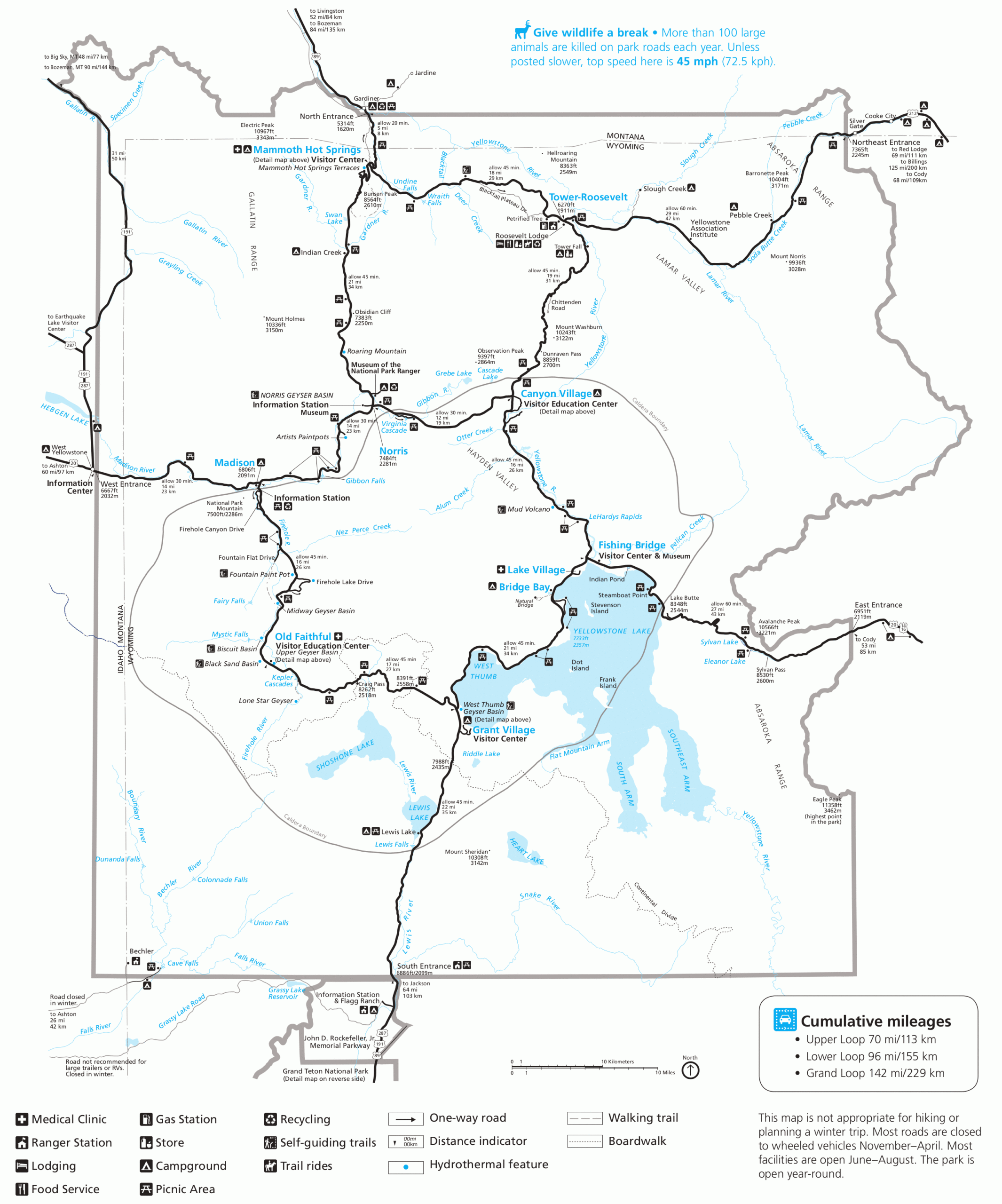 Yellowstone Trails Map Hot Sale